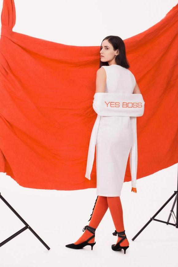 White 'Yes Boss' dress
